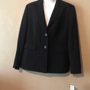 Kasper size 14, black/light blue pinstriped blazer